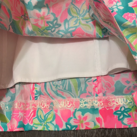 Lilly Pulitzer Mila Hot On The Scene Lilly Lace Detail Stretch Shift Dress 00 - Picture 9 of 13